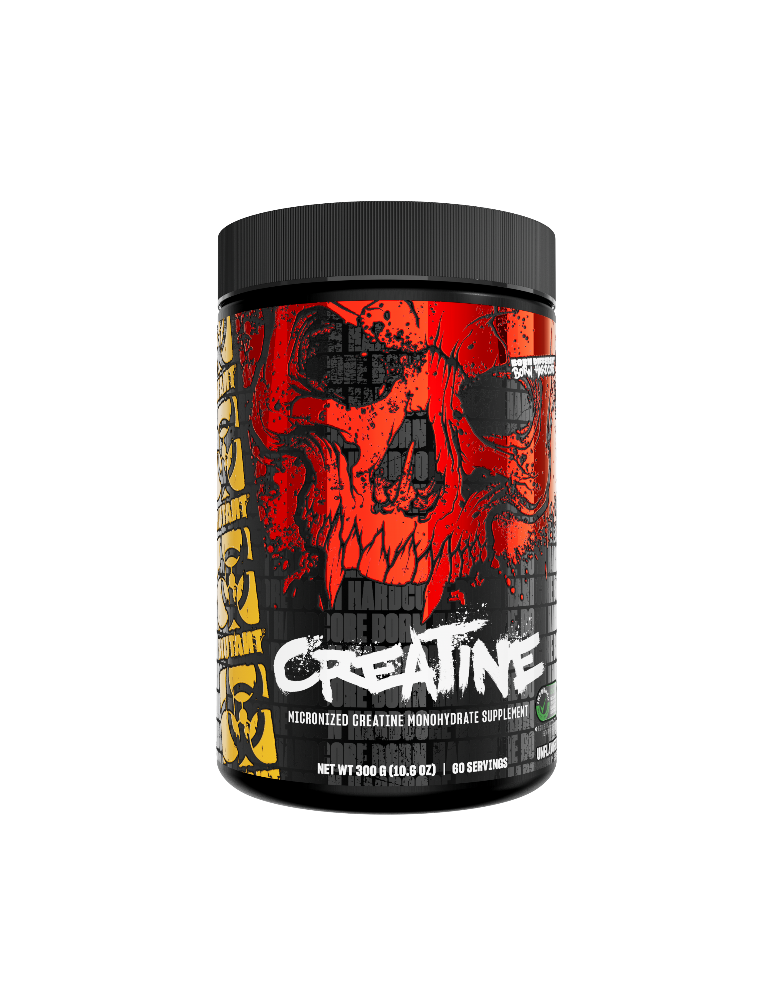 MUTANT Creatine Monohydrate 300g unflavoured tub, front view