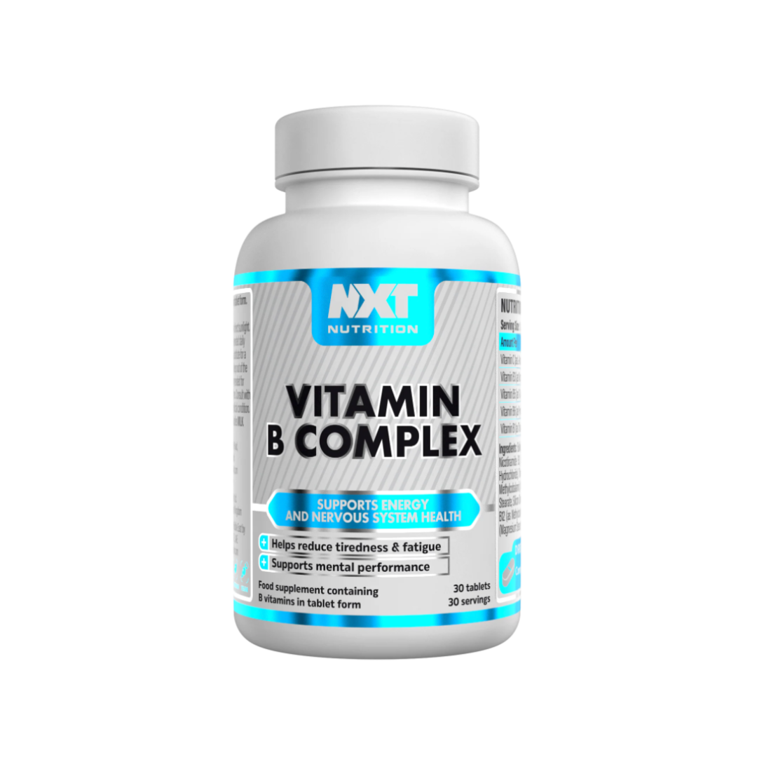 NXT Nutrition Vitamin B Complex 30 tablets front of bottle