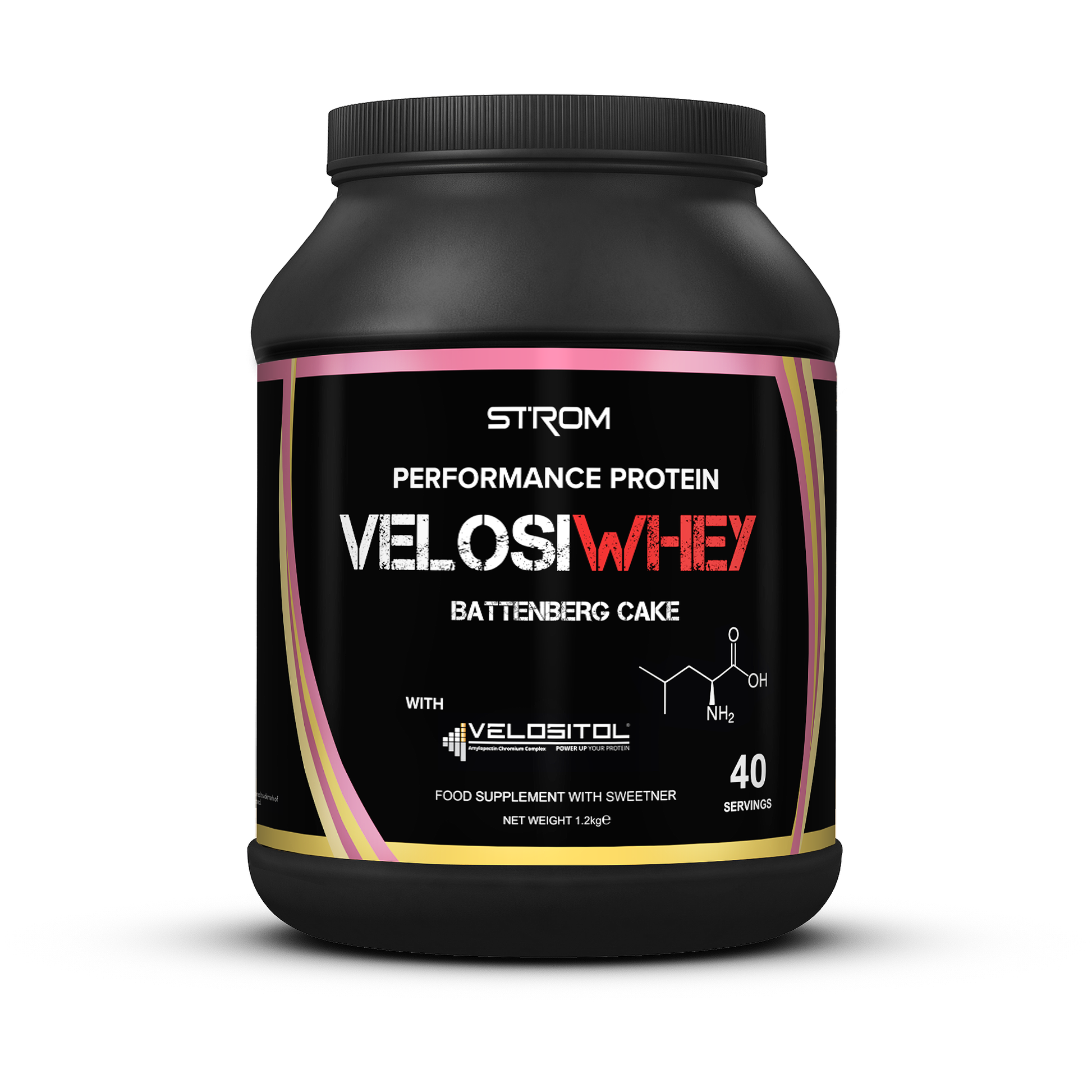 Strom Sports VelosiWhey 1.2kg - Battenberg Cake