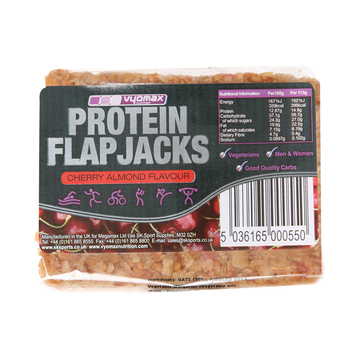 Vyomax Nutrition Protein Flapjacks 12x100g – Cherry Almond