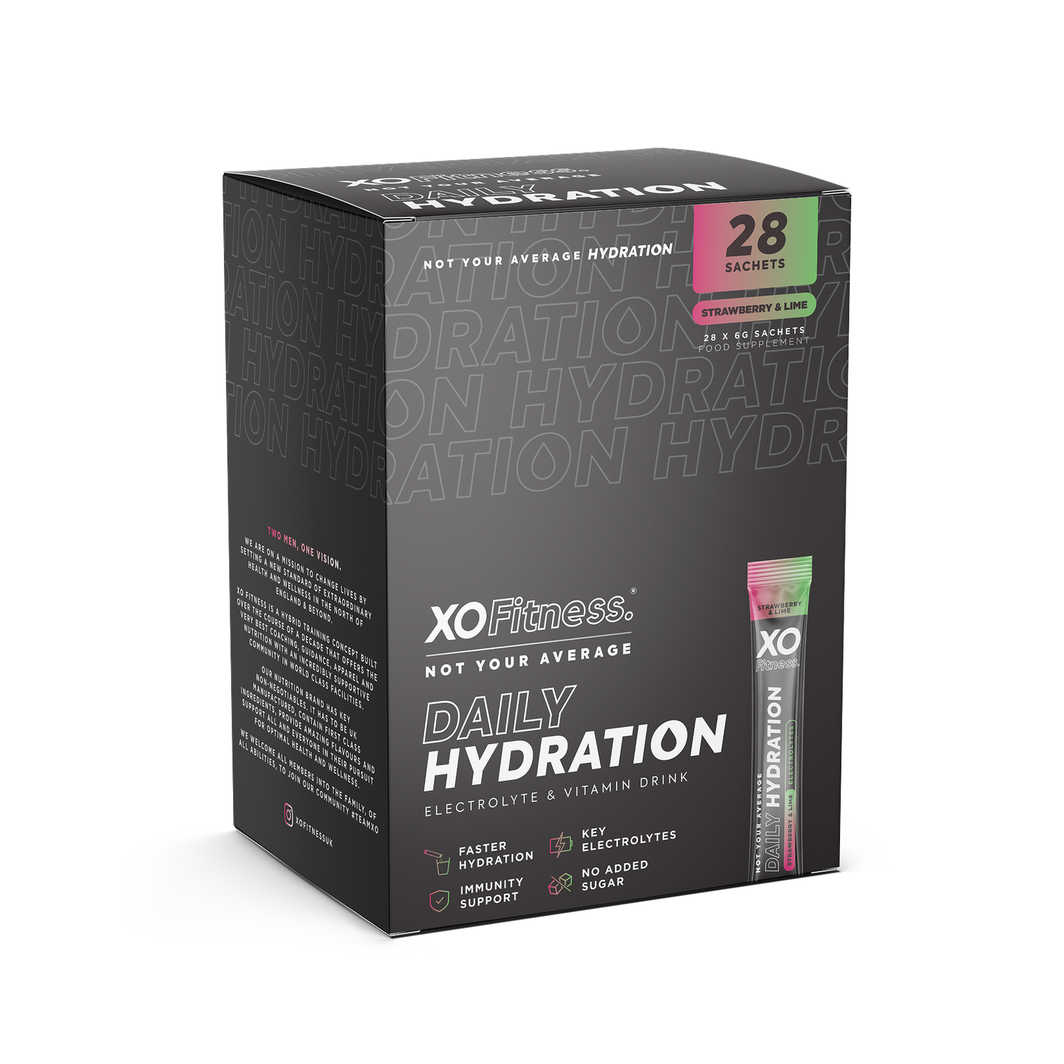 XO Fitness Hydration Sachets 28 x 6g Strawberry & Lime