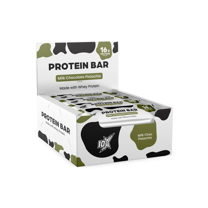 10X Athletic Milk Chocolate Pistachio protein bars – box of 12 x 55g