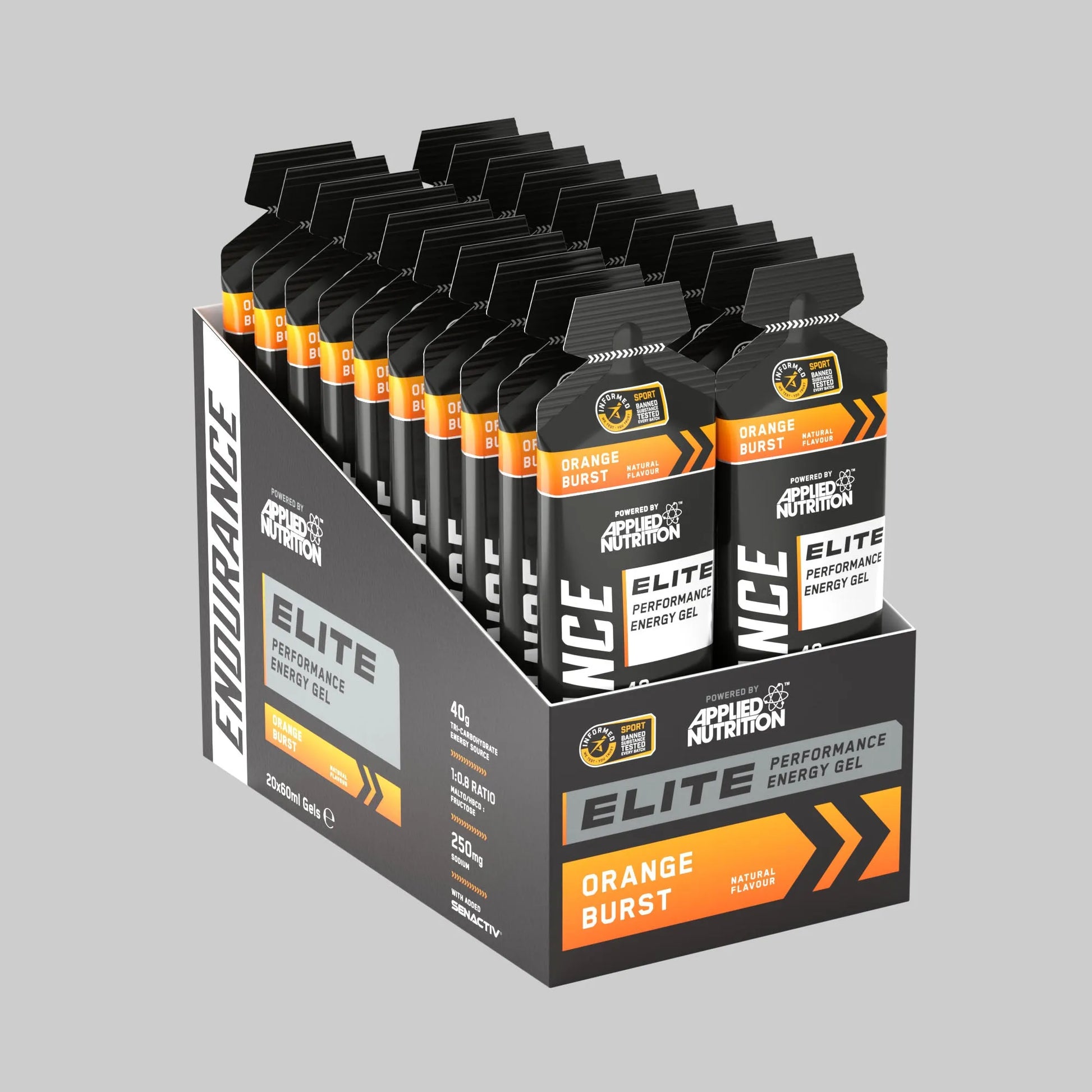 Applied Nutrition Endurance Elite Performance Gel 20 x 60ml Orange Burst