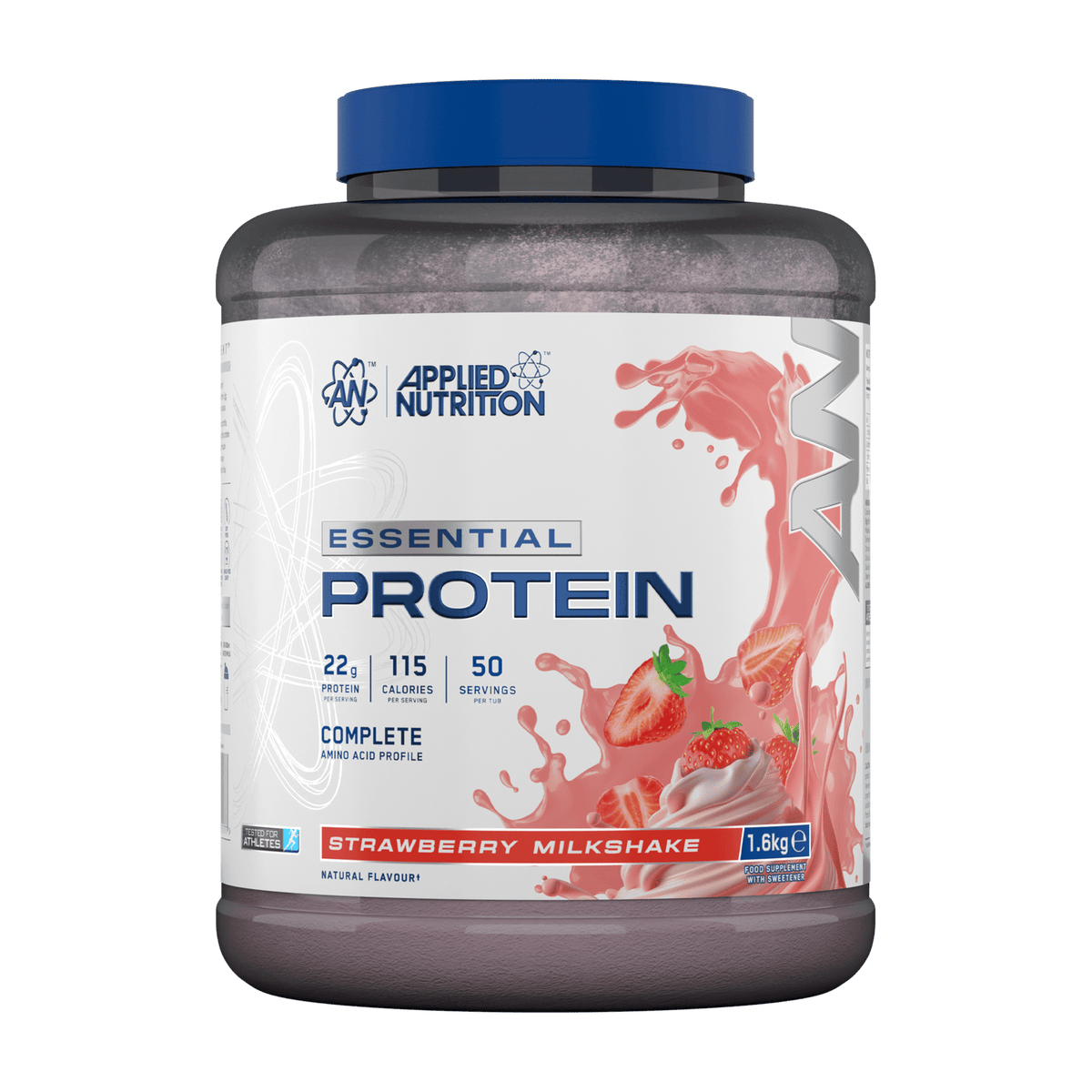 Applied Nutrition Essential Protein 1.6kg Strawberry Milkshake front-facing tub