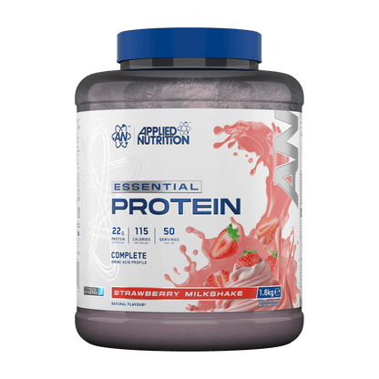 Applied Nutrition Essential Protein 1.6kg Strawberry Milkshake front-facing tub