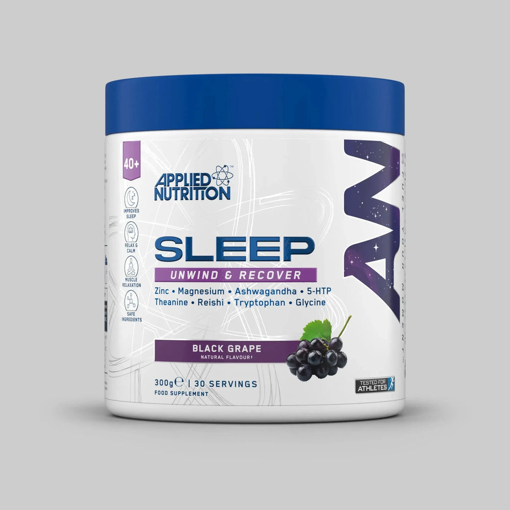 Applied Nutrition Sleep Support 40+ Black Grape 300g tub, front view