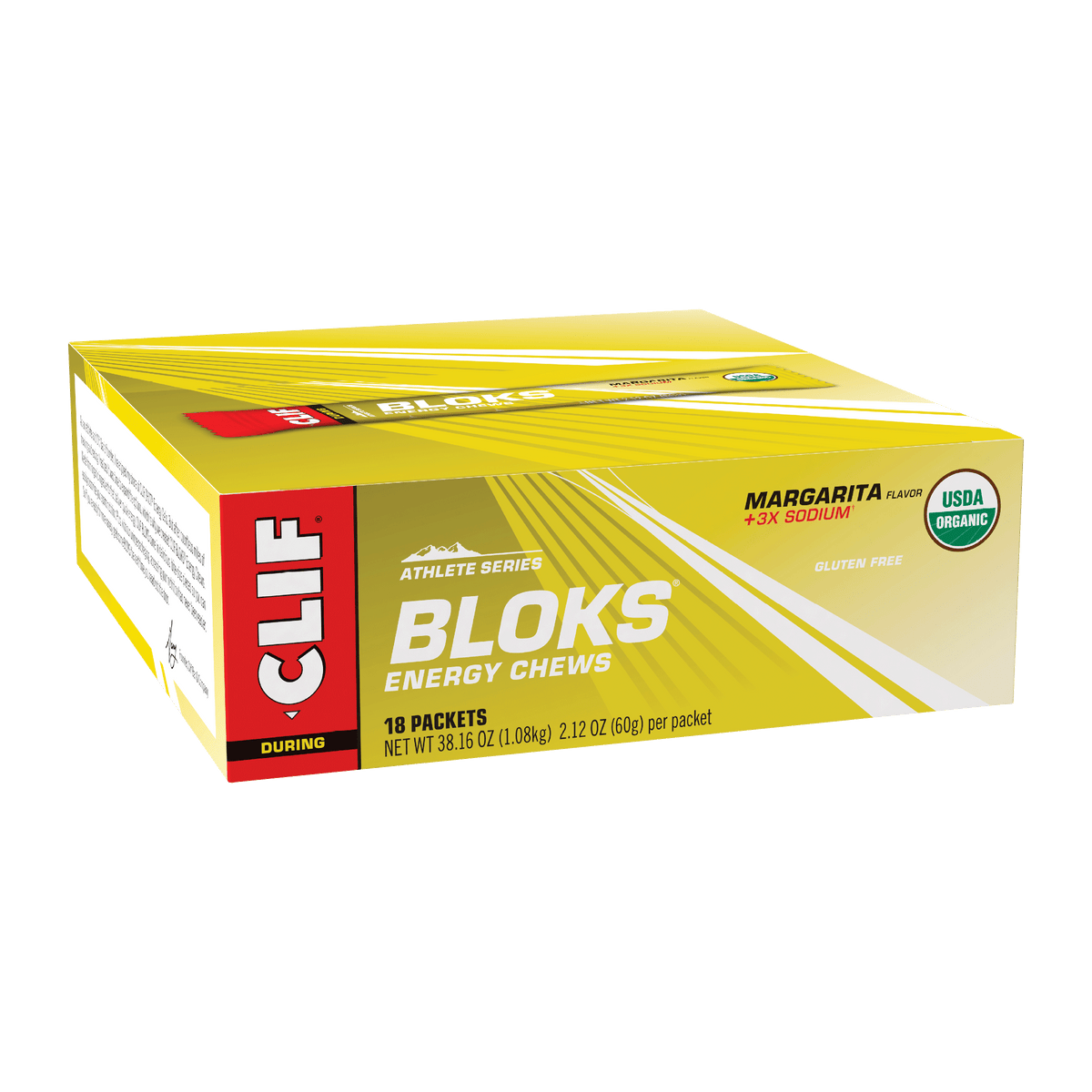 CLIF BLOKS Margarita 18-packet box front product photograph