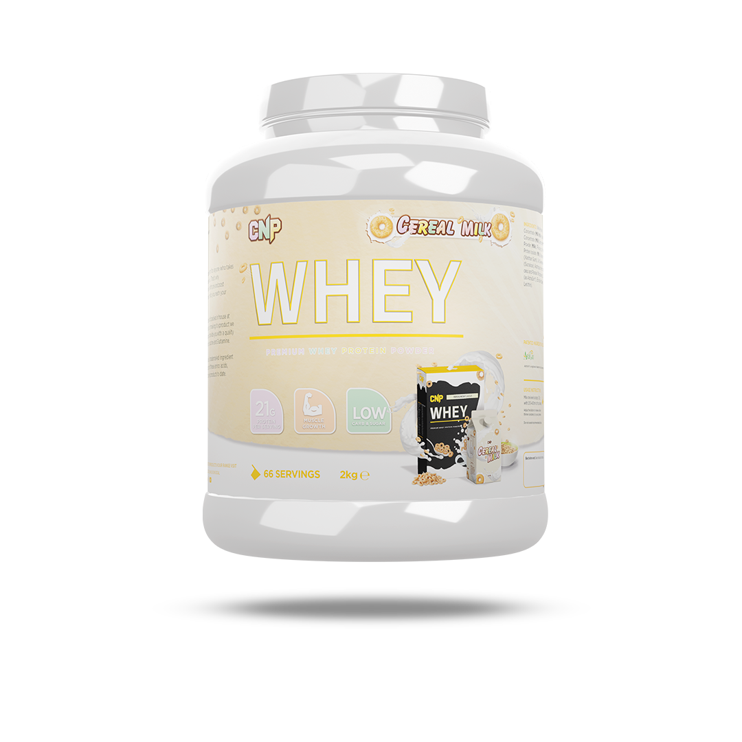 CNP Professional Whey 2kg Cereal Milk flavour tub front