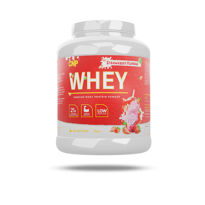 CNP Professional Whey 2kg Strawberry flavour tub front