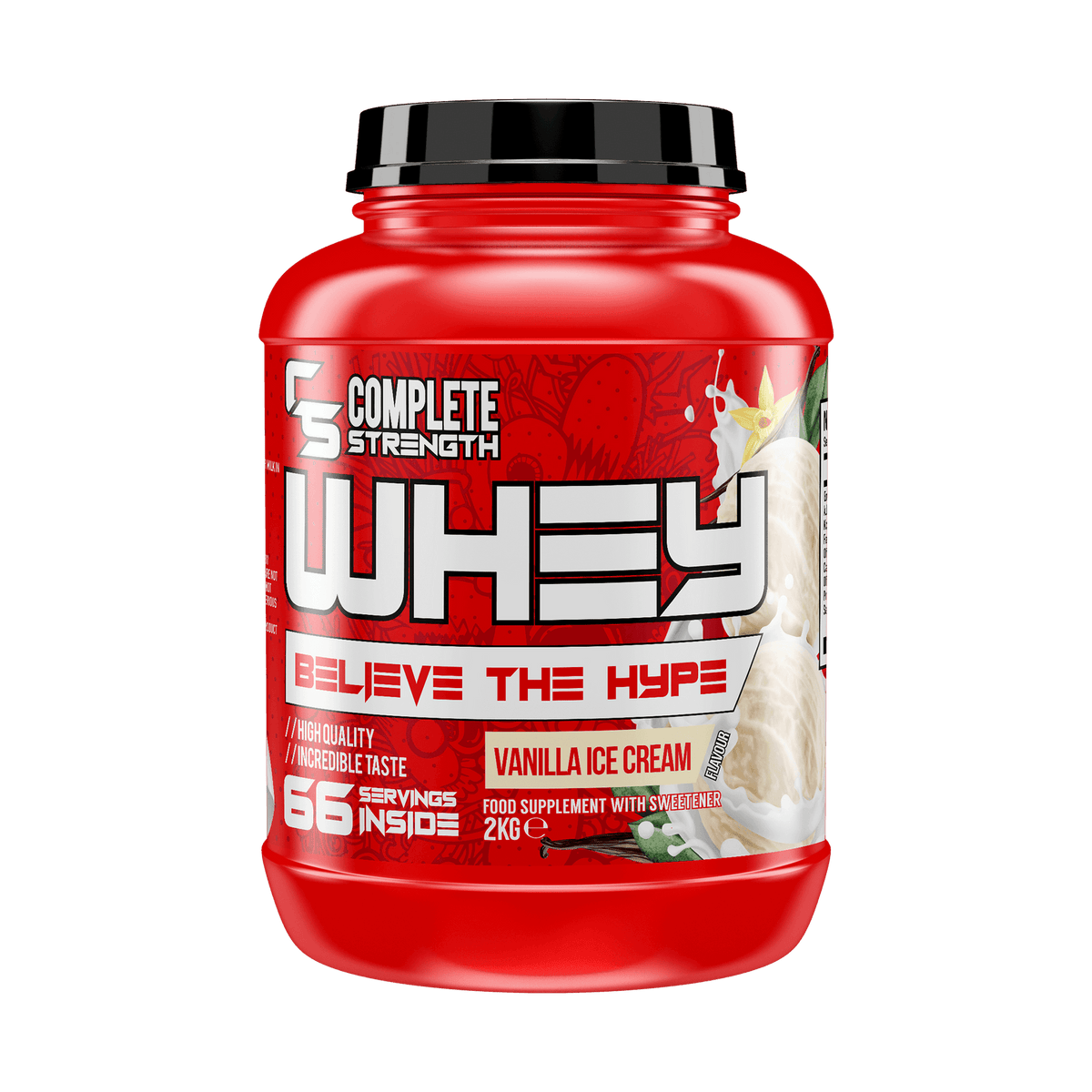 Complete Strength Whey Concentrate 2kg - Vanilla Ice Cream