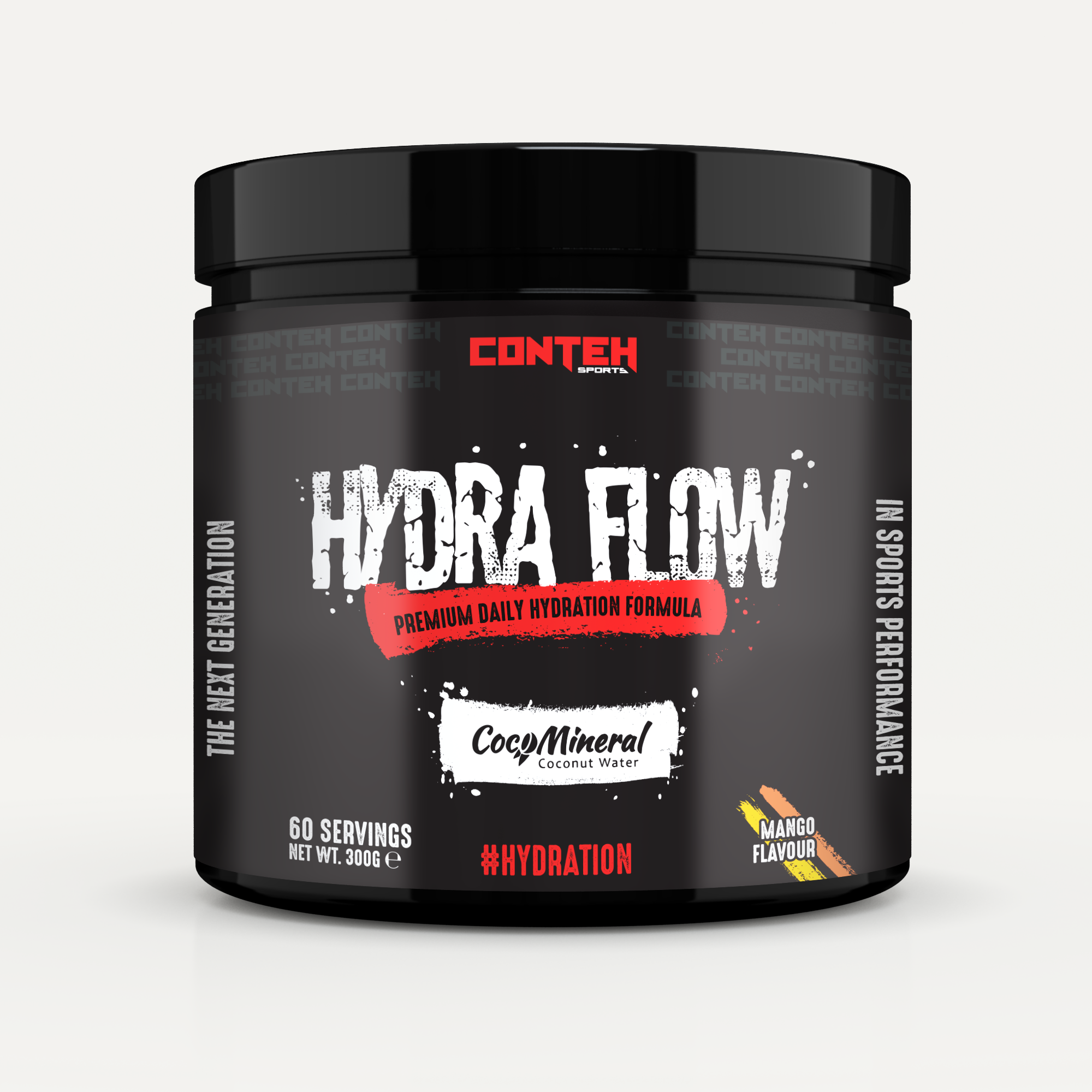 Conteh Sports Hydra Flow 300g Mango front-facing tub