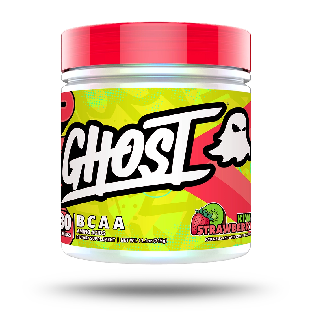GHOST BCAA V2 330g Kiwi Strawberry front-facing tub