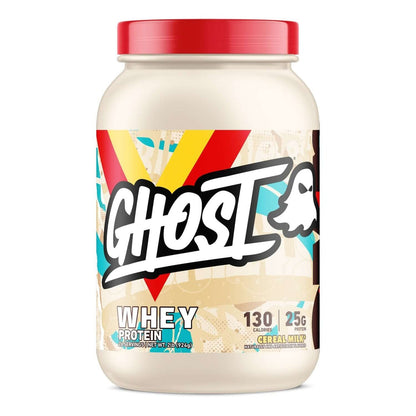 GHOST Whey Protein 924g Cereal Milk – front-facing tub