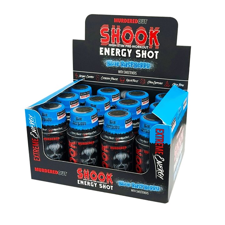Murdered Out Shook Energy Shot 12 x 60ml Blue Raspberry