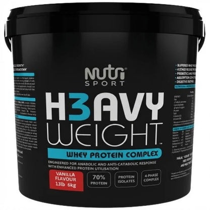 NutriSport H3avyweight Whey Protein Complex 6kg Vanilla front-facing tub