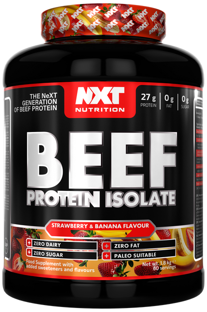 NXT Nutrition Beef Protein Isolate 1.8kg Strawberry & Banana