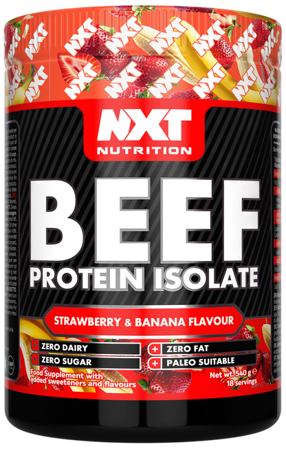 NXT Nutrition Beef Protein Isolate 540g Strawberry Banana