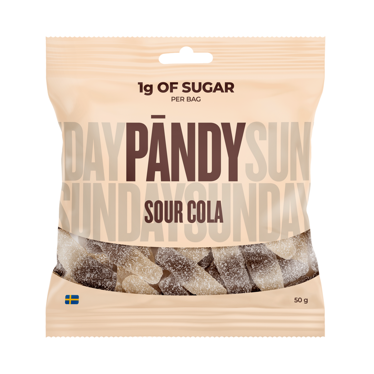 PANDY Sour Cola 50g bag — supplied as 14 bags