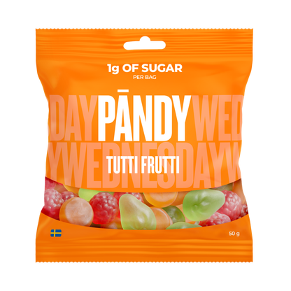 PANDY Tutti Frutti 50g bag — supplied as 14 bags