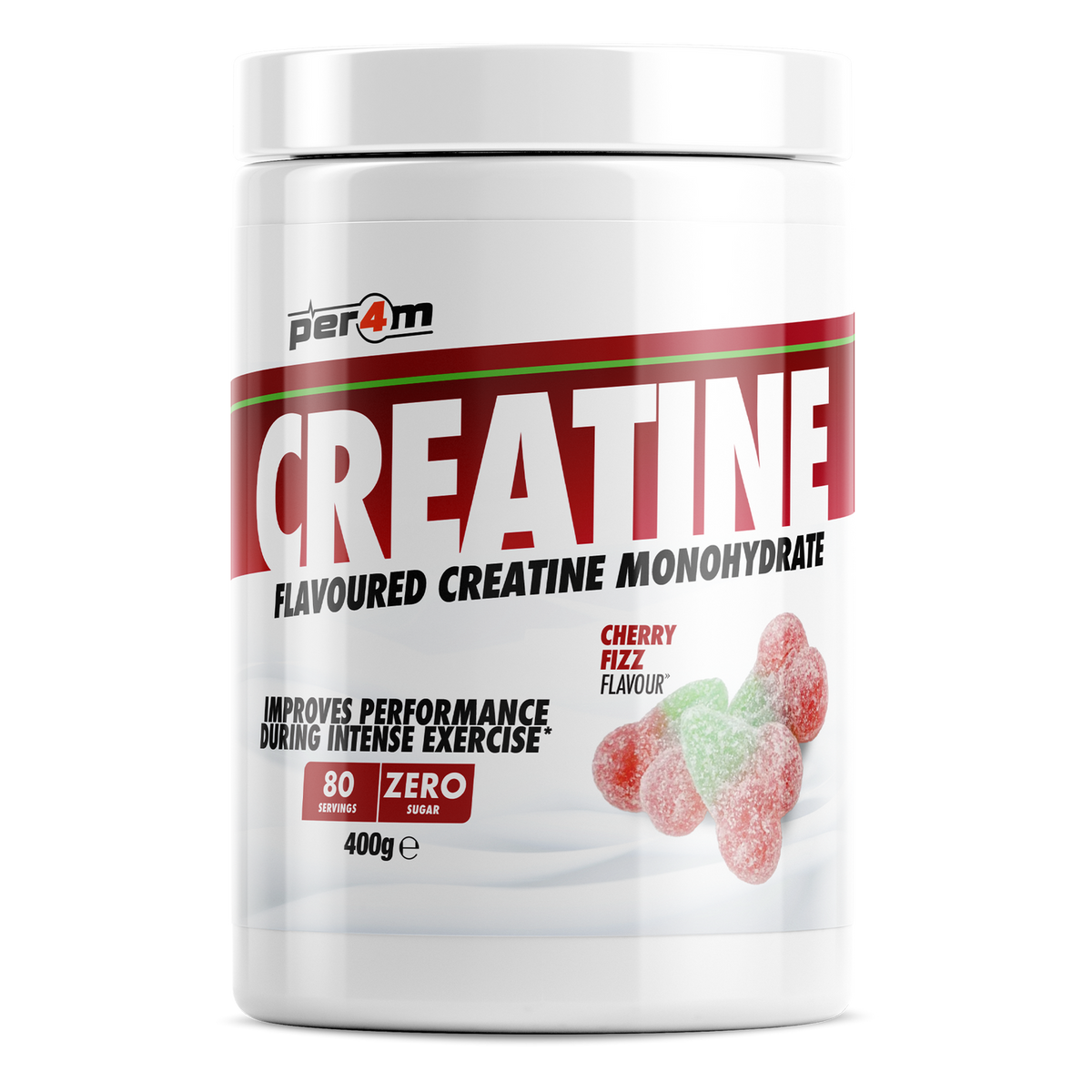 Per4m Creatine 400g Cherry Fizz tub