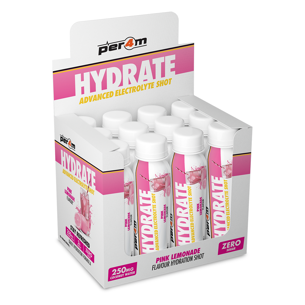PER4M Hydrate Shots 12 x 100ml Pink Lemonade