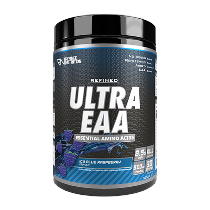 Refined Nutrition Ultra EAA 300g Icy Blue Raspberry – front-facing manufacturer tub