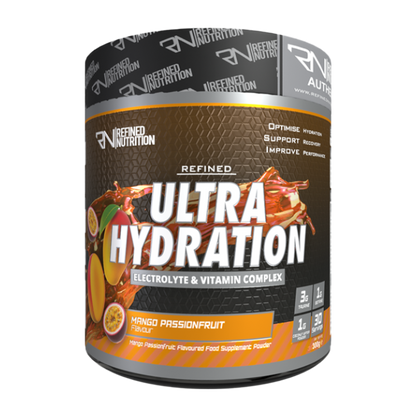 Refined Nutrition Ultra Hydration 300g Mango Passionfruit – front-facing manufacturer tub