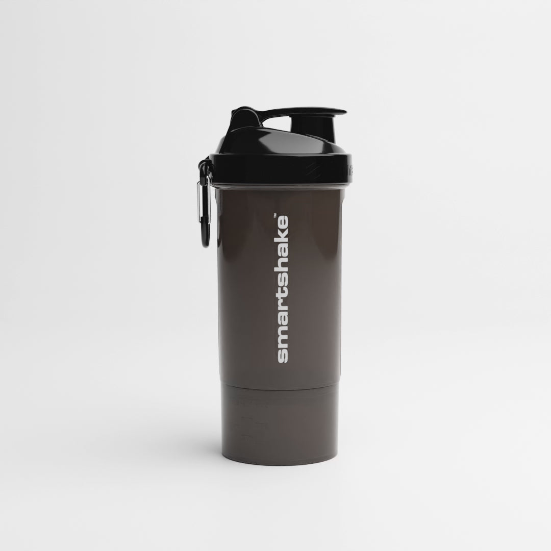 SmartShake Original2Go ONE 800ml Gunsmoke Black shaker, official front view