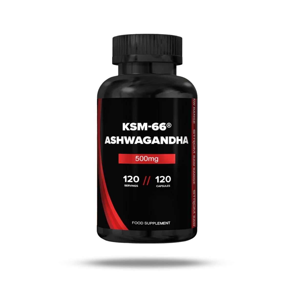 Strom Sports KSM-66 Ashwagandha 500mg 120 capsules — bottle front
