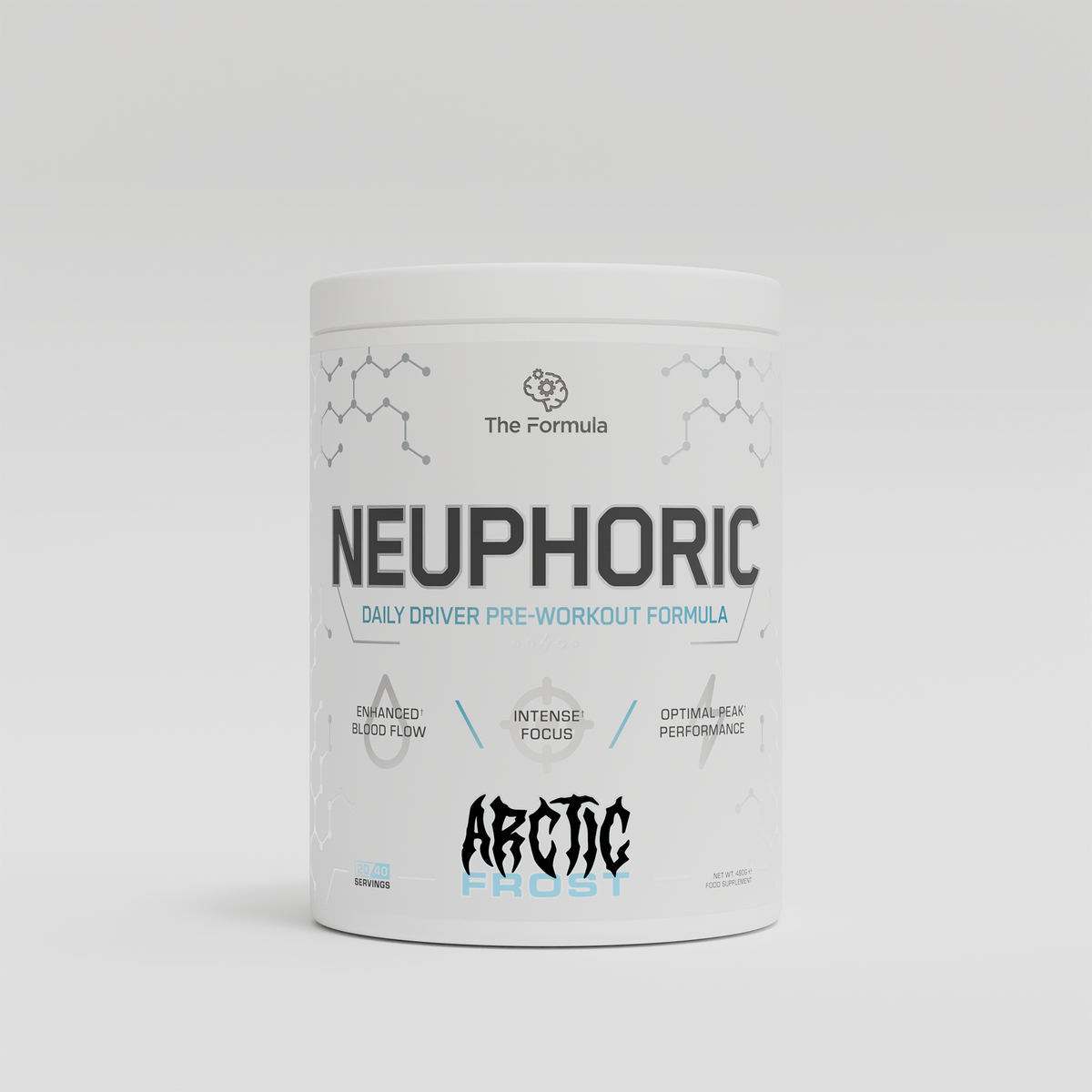 The Formula NEUPHORIC Pre-Workout 480g Arctic Frost flavour front image
