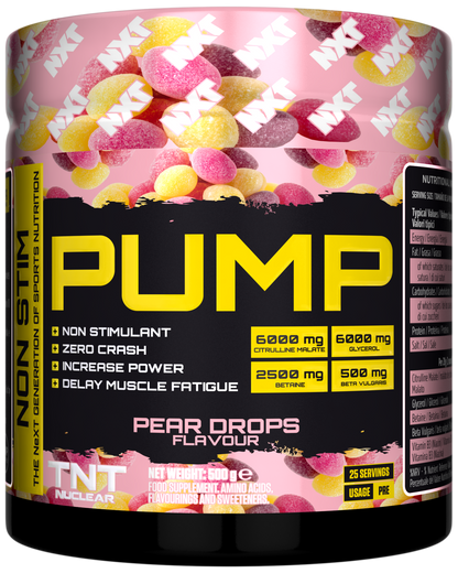 NXT Nutrition TNT Nuclear PUMP 500g Pear Drops