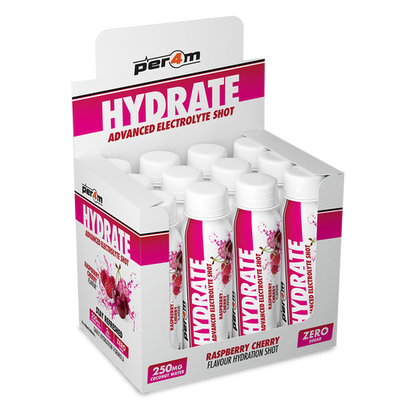 PER4M Hydrate Advanced Electrolyte Shots 12 x 100ml Raspberry Cherry