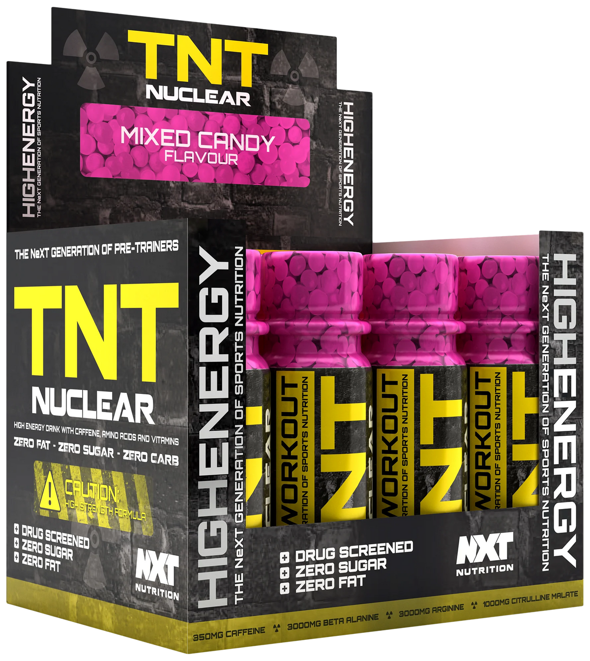 NXT TNT Nuclear Shots Mixed Candy 12 x 60ml display box