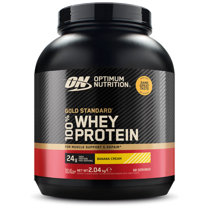 Optimum Nutrition Gold Standard 100% Whey 2.04kg Banana Cream front tub