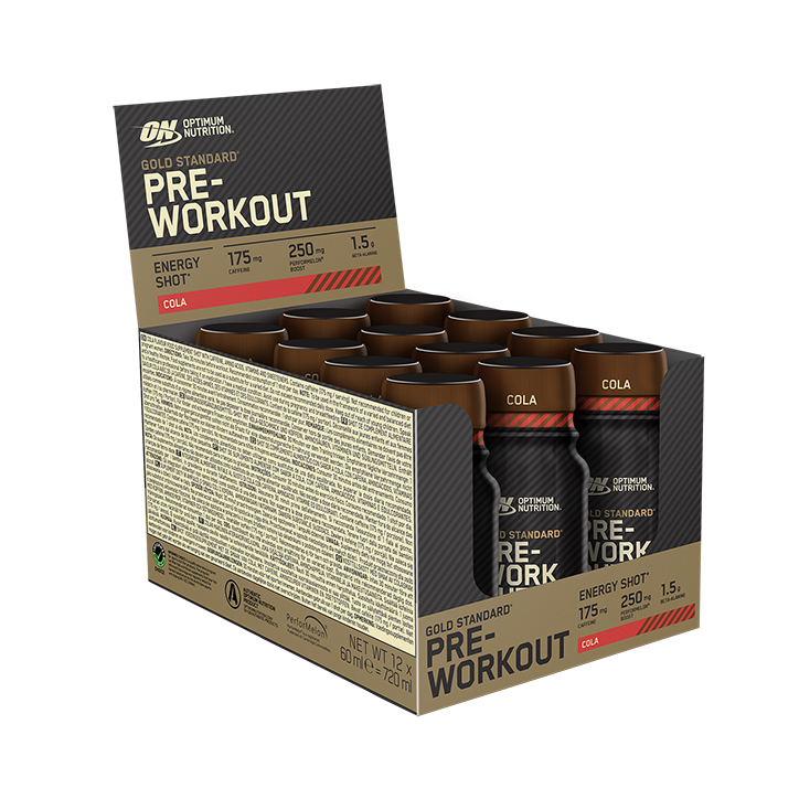 Optimum Nutrition Gold Standard Pre-Workout Shot Cola 12 x 60ml case