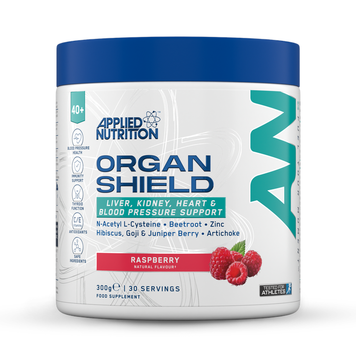Applied Nutrition Organ Shield 40+ Raspberry 300g front product tub