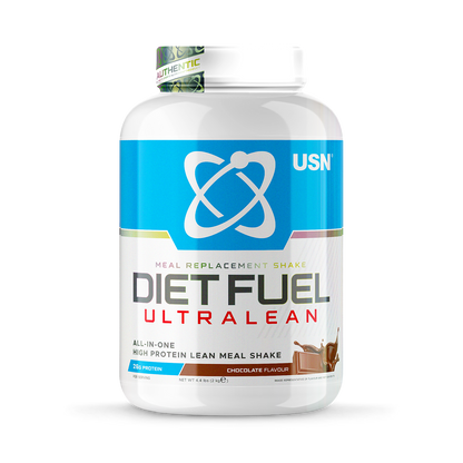 USN Diet Fuel Ultralean 2kg Chocolate front-facing tub