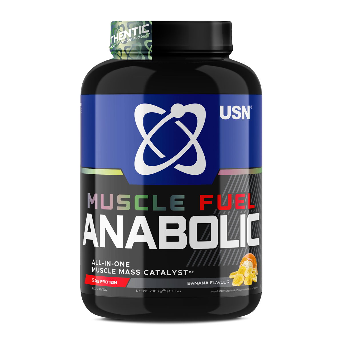 USN Muscle Fuel Anabolic 2kg Banana front-facing tub